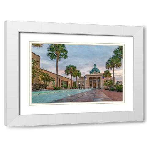 Courthouse 2 White Modern Wood Framed Art Print with Double Matting by Malone, Will