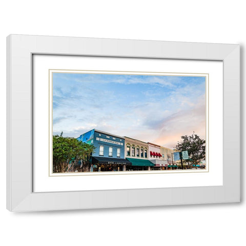 Downtown Deland White Modern Wood Framed Art Print with Double Matting by Malone, Will