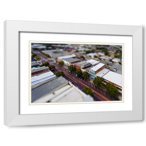 Downtown Thomasville Mini White Modern Wood Framed Art Print with Double Matting by Malone, Will