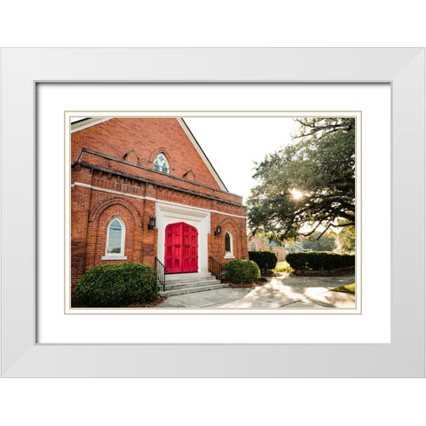 Episcople Church White Modern Wood Framed Art Print with Double Matting by Malone, Will
