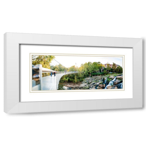 Falls Park Pano 40x16 White Modern Wood Framed Art Print with Double Matting by Malone, Will