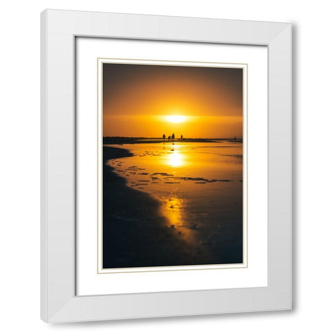 Family in the Sun White Modern Wood Framed Art Print with Double Matting by Malone, Will