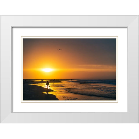 Girl with a Bucket White Modern Wood Framed Art Print with Double Matting by Malone, Will