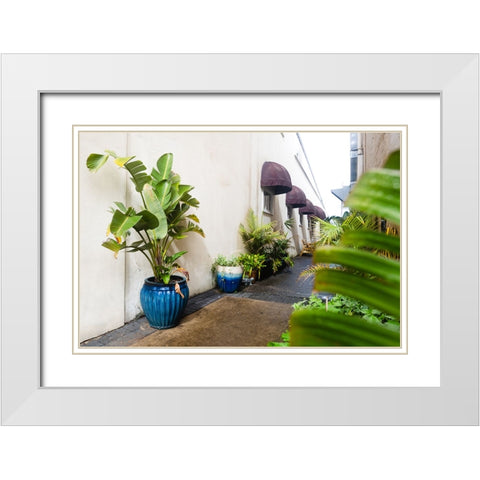 Green Alley White Modern Wood Framed Art Print with Double Matting by Malone, Will