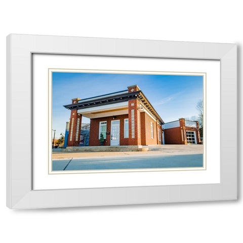 Gulf Oil 1 White Modern Wood Framed Art Print with Double Matting by Malone, Will