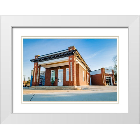 Gulf Oil 1 White Modern Wood Framed Art Print with Double Matting by Malone, Will