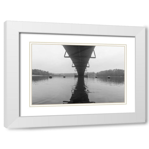 Hartwell Fog 1 White Modern Wood Framed Art Print with Double Matting by Malone, Will