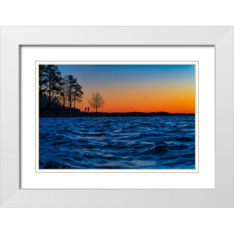 Hartwell Sunset 2 White Modern Wood Framed Art Print with Double Matting by Malone, Will