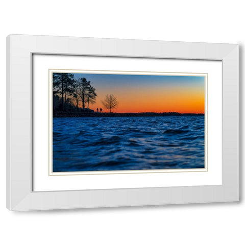 Hartwell Sunset Stance White Modern Wood Framed Art Print with Double Matting by Malone, Will