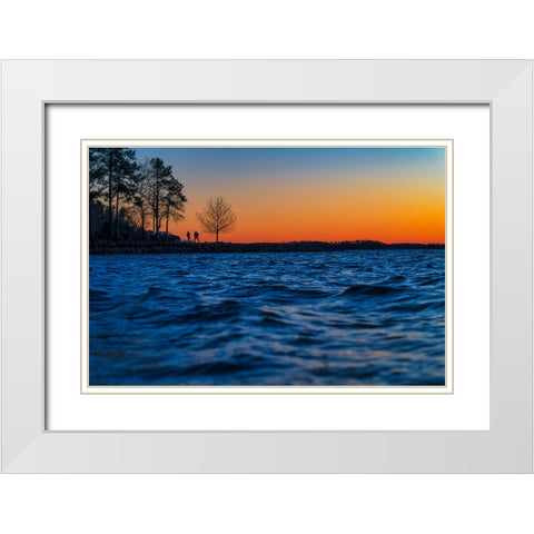 Hartwell Sunset Stance White Modern Wood Framed Art Print with Double Matting by Malone, Will