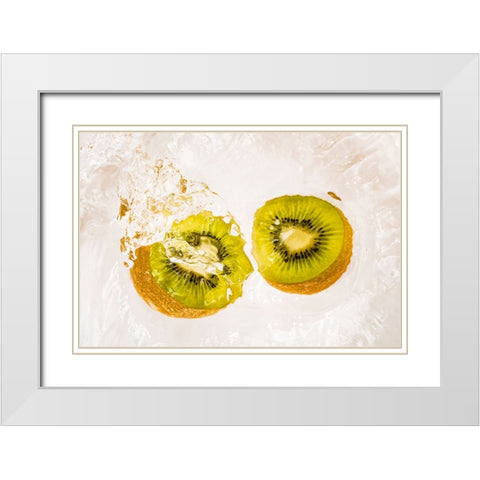 Kiwi Splash 2 White Modern Wood Framed Art Print with Double Matting by Malone, Will