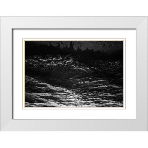Lake Waves White Modern Wood Framed Art Print with Double Matting by Malone, Will
