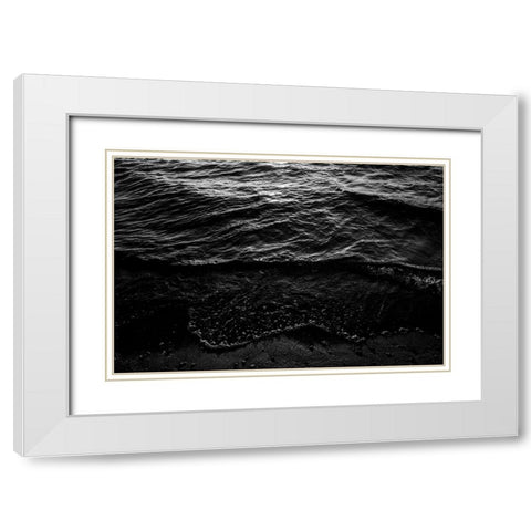 Lake Waves 2 White Modern Wood Framed Art Print with Double Matting by Malone, Will