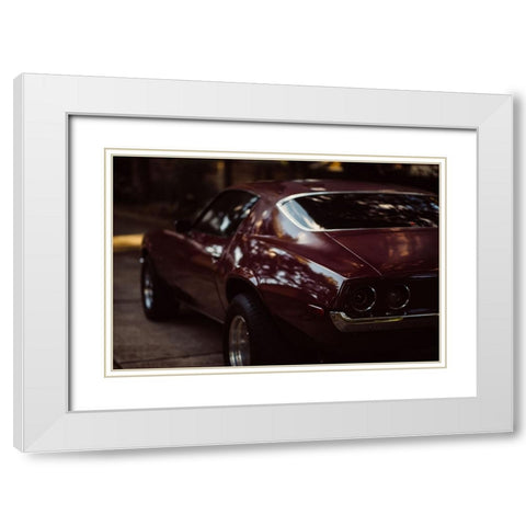 Maroon Camaro White Modern Wood Framed Art Print with Double Matting by Malone, Will