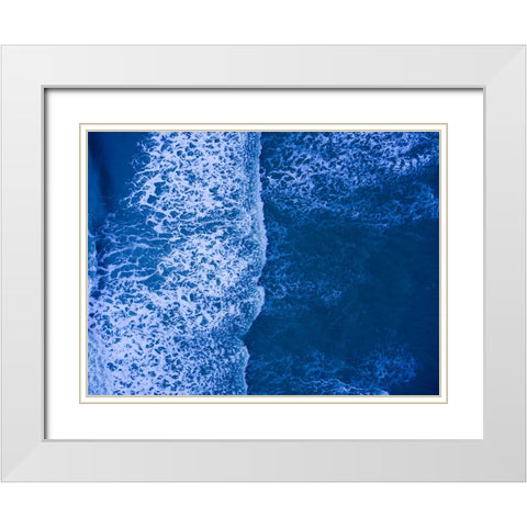 Morning Waves Blue White Modern Wood Framed Art Print with Double Matting by Malone, Will