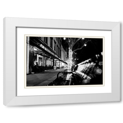 Night Life White Modern Wood Framed Art Print with Double Matting by Malone, Will