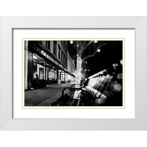 Night Life White Modern Wood Framed Art Print with Double Matting by Malone, Will