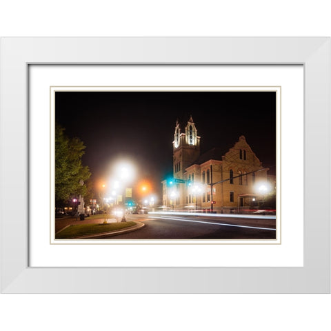 Nightwalk 6 White Modern Wood Framed Art Print with Double Matting by Malone, Will