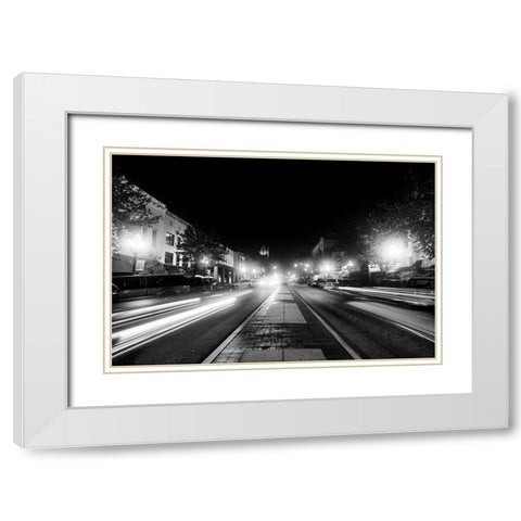 Nightwalk 3 White Modern Wood Framed Art Print with Double Matting by Malone, Will