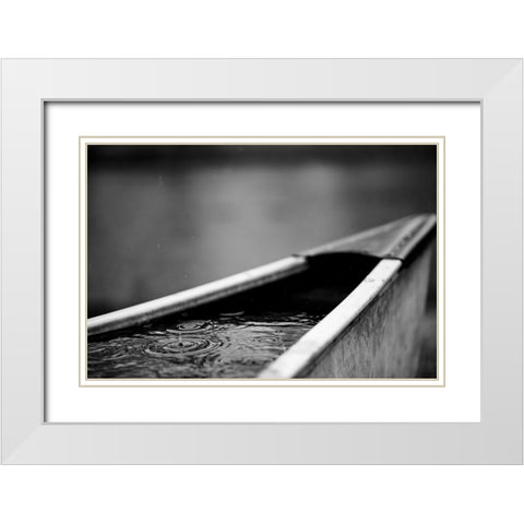 Oh-No White Modern Wood Framed Art Print with Double Matting by Malone, Will