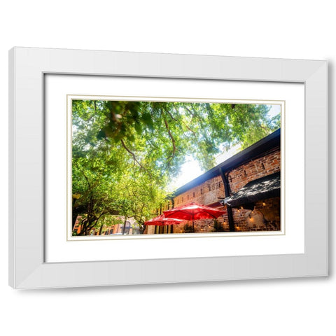 Patio White Modern Wood Framed Art Print with Double Matting by Malone, Will