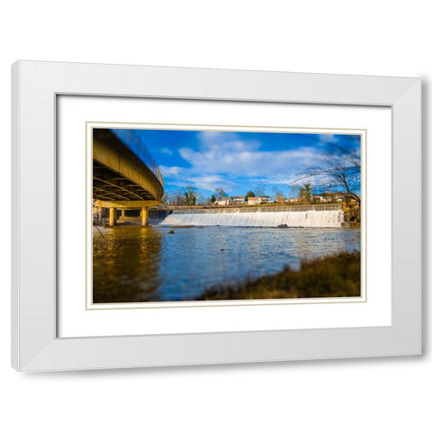 Pelzer Dam White Modern Wood Framed Art Print with Double Matting by Malone, Will