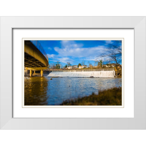 Pelzer Dam White Modern Wood Framed Art Print with Double Matting by Malone, Will