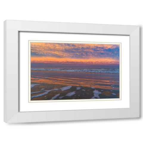 Rainbow Tide White Modern Wood Framed Art Print with Double Matting by Malone, Will