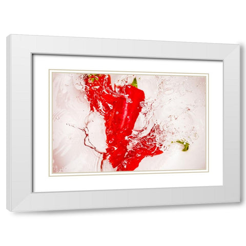 Red Hot 2 White Modern Wood Framed Art Print with Double Matting by Malone, Will