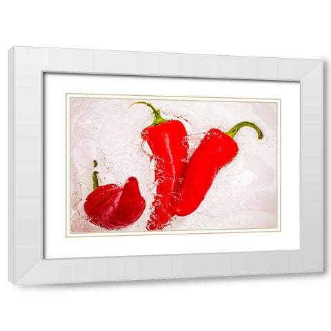 Red Hot 5 White Modern Wood Framed Art Print with Double Matting by Malone, Will