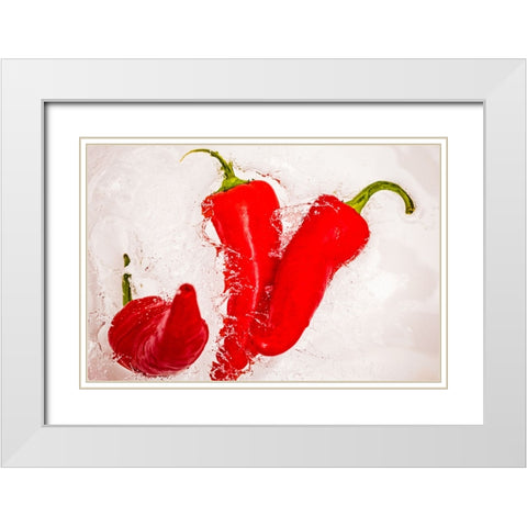 Red Hot 5 White Modern Wood Framed Art Print with Double Matting by Malone, Will
