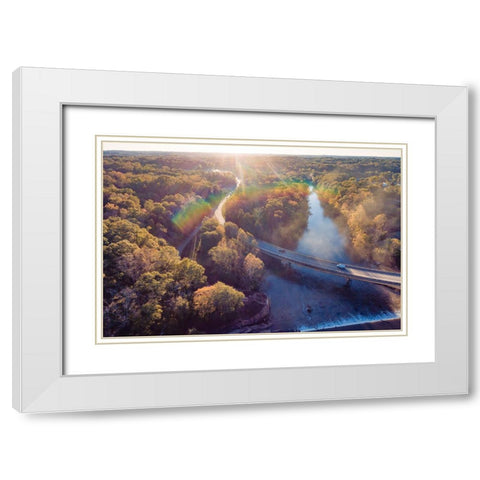 Saluda River White Modern Wood Framed Art Print with Double Matting by Malone, Will