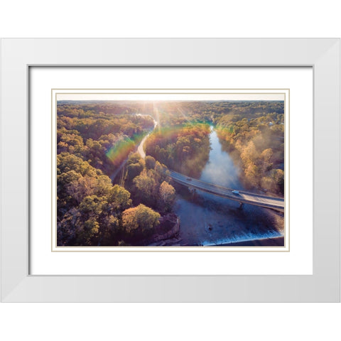 Saluda River White Modern Wood Framed Art Print with Double Matting by Malone, Will
