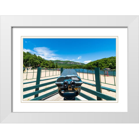 Scenic Lake Lure White Modern Wood Framed Art Print with Double Matting by Malone, Will
