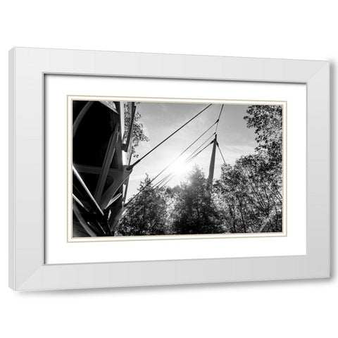 Suspension BW White Modern Wood Framed Art Print with Double Matting by Malone, Will