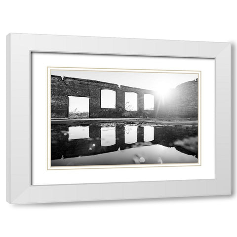 The Mill Reflection White Modern Wood Framed Art Print with Double Matting by Malone, Will