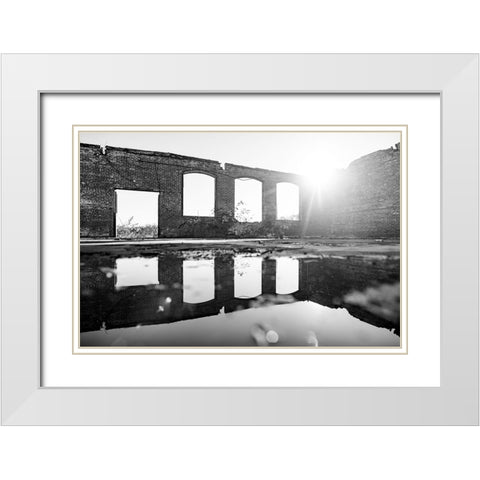 The Mill Reflection White Modern Wood Framed Art Print with Double Matting by Malone, Will