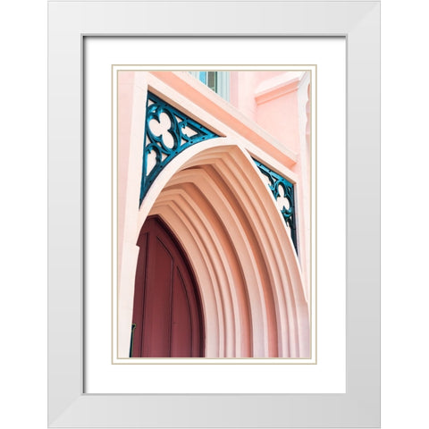 The Pink Door White Modern Wood Framed Art Print with Double Matting by Malone, Will