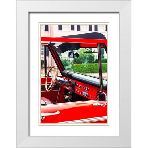 The Red Car White Modern Wood Framed Art Print with Double Matting by Malone, Will
