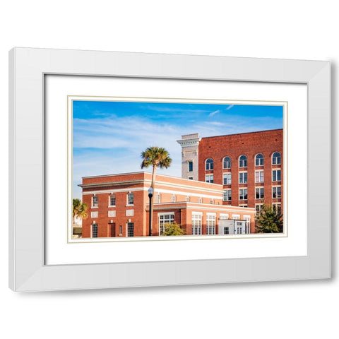 Thomasville Strip 1 White Modern Wood Framed Art Print with Double Matting by Malone, Will
