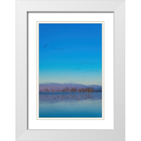 Tired Creek Fog White Modern Wood Framed Art Print with Double Matting by Malone, Will