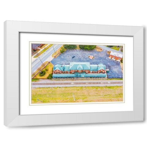 Train Station White Modern Wood Framed Art Print with Double Matting by Malone, Will
