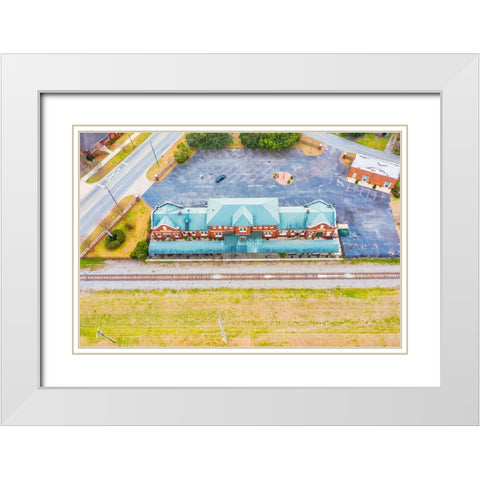 Train Station White Modern Wood Framed Art Print with Double Matting by Malone, Will