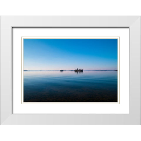 Two Islands Wide White Modern Wood Framed Art Print with Double Matting by Malone, Will