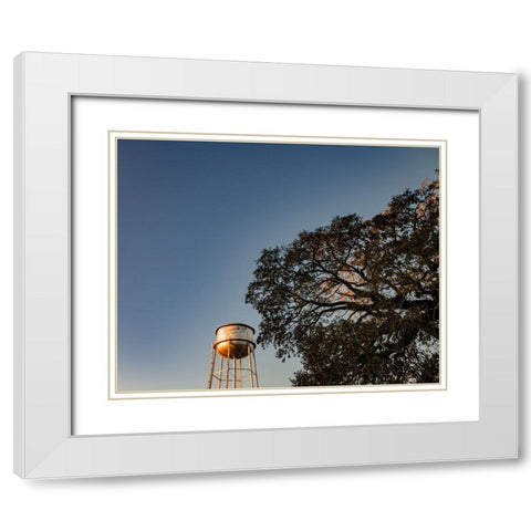 Watertower 6 White Modern Wood Framed Art Print with Double Matting by Malone, Will