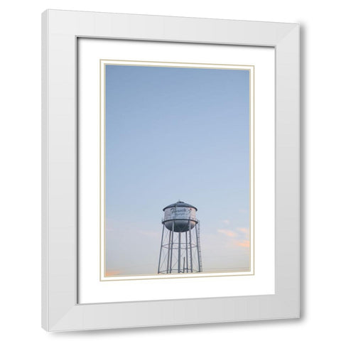 Watertower 7 White Modern Wood Framed Art Print with Double Matting by Malone, Will