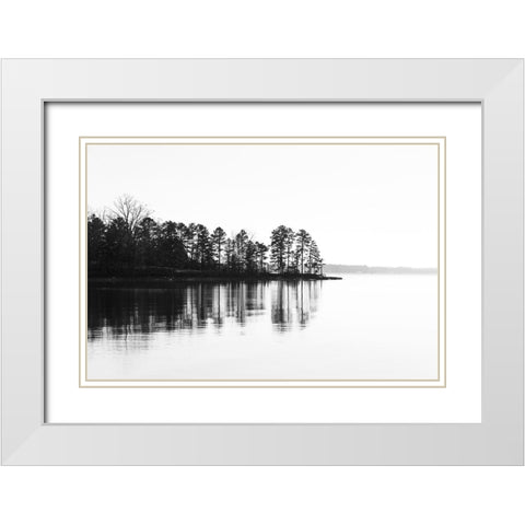 Waveform White Modern Wood Framed Art Print with Double Matting by Malone, Will