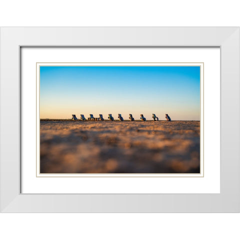 Cadillac Ranch 10 White Modern Wood Framed Art Print with Double Matting by Malone, Will
