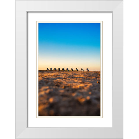 Cadillac Ranch 8 Vertical White Modern Wood Framed Art Print with Double Matting by Malone, Will