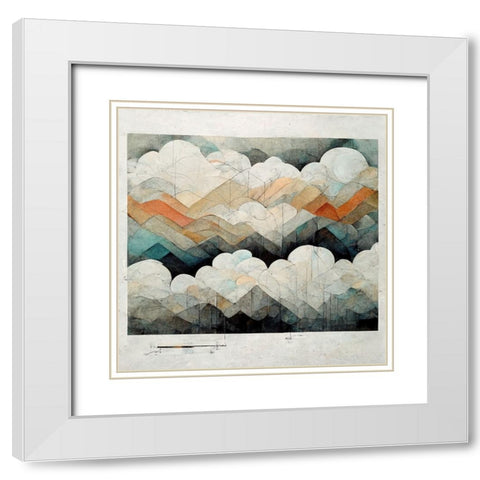 Cloud Dream 3 White Modern Wood Framed Art Print with Double Matting by Screendoor